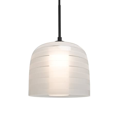 Besa Lighting Mitzi 7 Cord Pendant, Frost, Black Finish, 1x9W LED 1JT-MITZI7FR-LED-BK